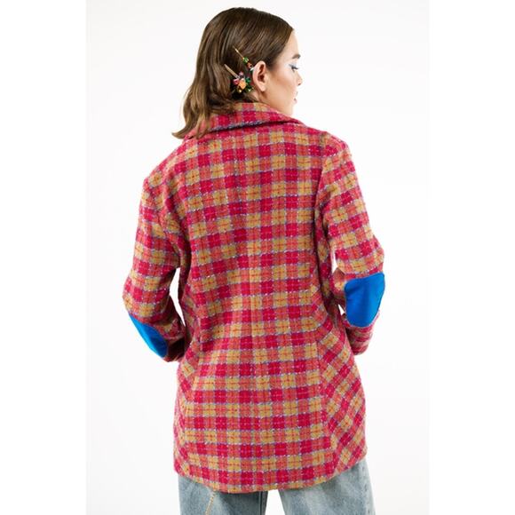 Aratta Fuchsia Camel Size Medium Coco Boucle Lined Blazer Jacket - Picture 2 of 16